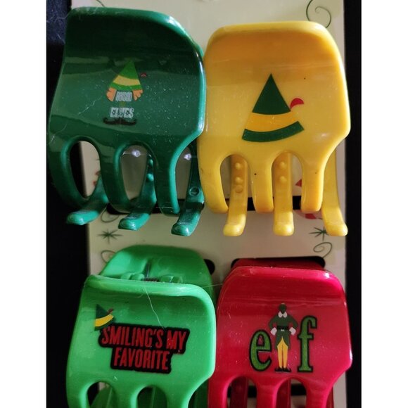 NEW Scunci Elf 4-Piece Holiday Hair Clips Christmas-Themed Multicolor Buddy - Picture 3 of 4